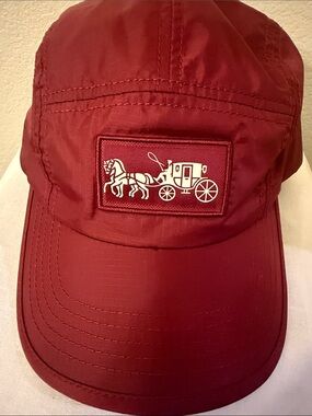 COACH  Burgundy Patch Cap with Carriage Logo